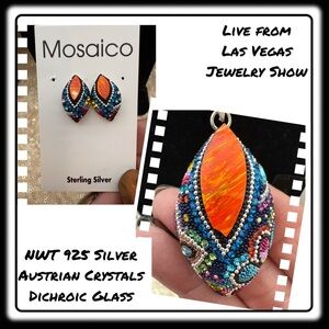 NWT Mosaico Austrian Crystal pendant necklace & earrings 💕💕 new line! 💕💕